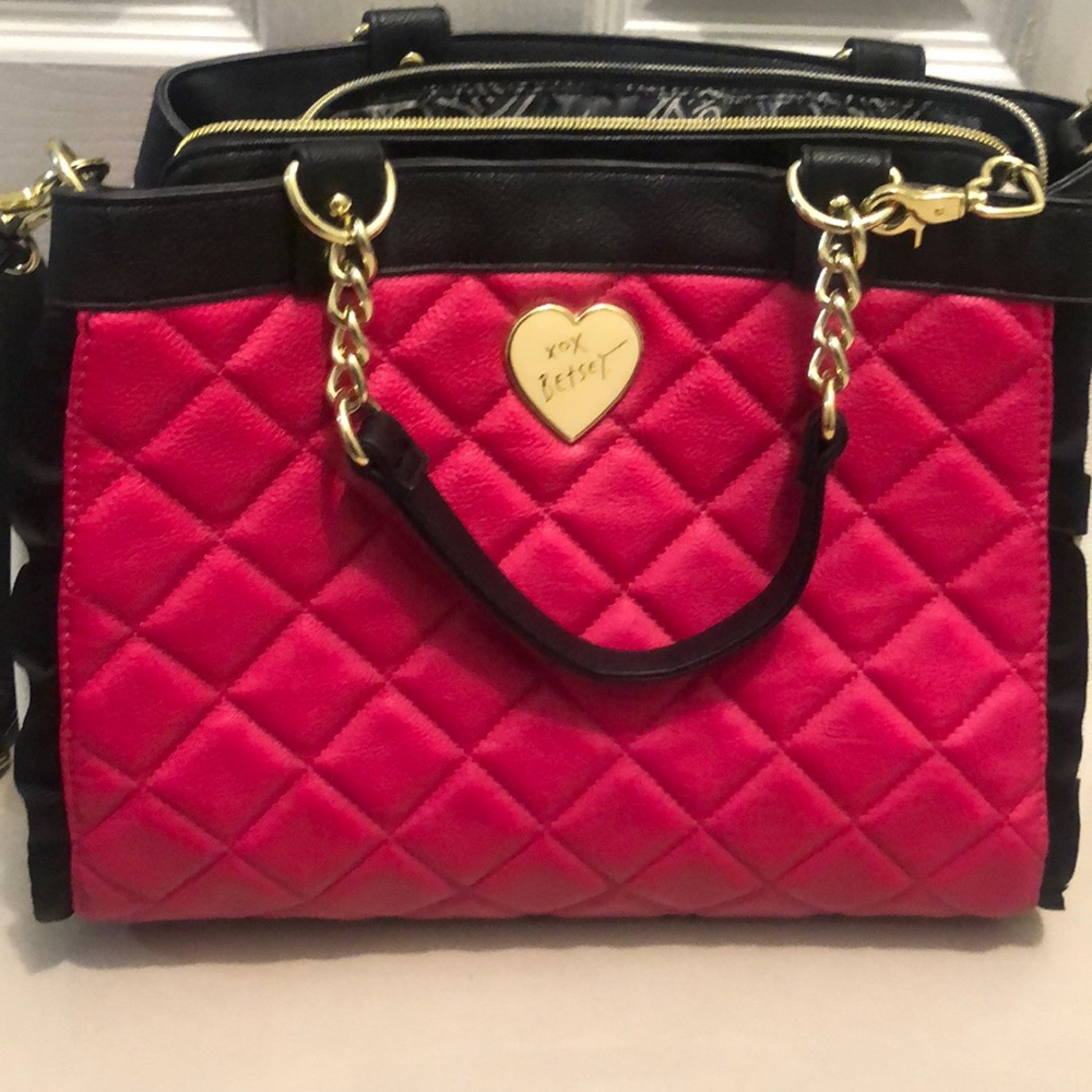 Hot pink betsey johnson purse